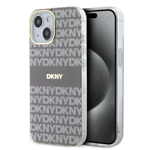 DKNY PC/TPU Repeat Pattern Tonal Stripe Magsafe Zadní Kryt pre iPhone 13 Beige