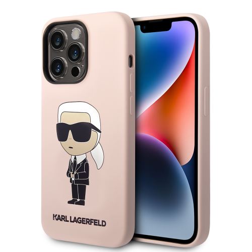 Karl Lagerfeld Liquid Silicone Ikonik NFT Zadní Kryt pre iPhone 15 Pro Max