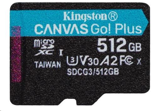512GB microSDXC Kingston Canvas Go! Plus A2 U3 V30 170MB/s bez adapteru