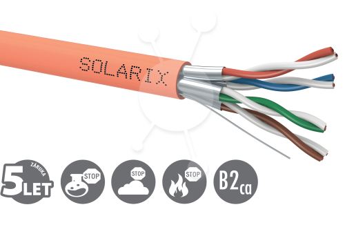 Instal.kabel Solarix CAT6A STP LSOH B2ca s1 d1 a1 500m/cívka