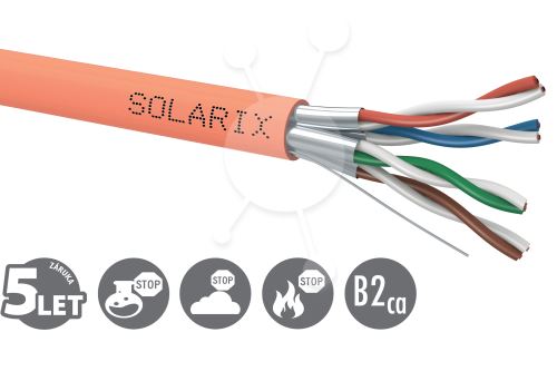 Inštalačný kábel Solarix CAT6A STP LSOH B2ca-s1,d1,a1 500m/cievka SXKD-6A-STP-LSOH-B2ca