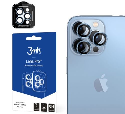 3mk tvrzené sklo Lens Pro ochrana kamery pre Apple iPhone 13 Pro / iPhone 13 Pro Max, Sier