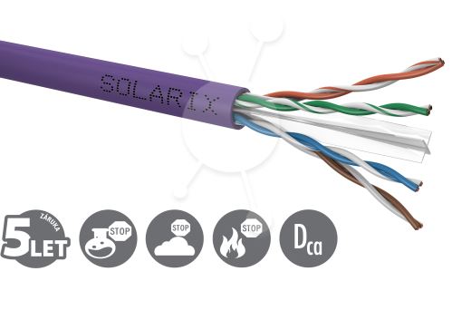 Inštalačný kábel Solarix CAT6 UTP LSOH Dca-s2,d2,a1 100m/box SXKD-6-UTP-LSOH