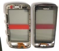Nokia C6-01 Silver predný kryt vrátane dotyku