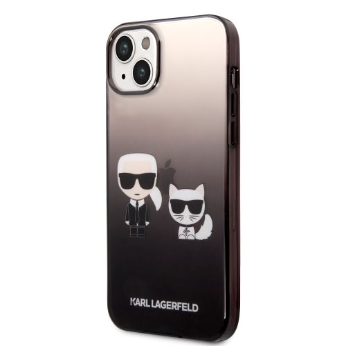 Karl Lagerfeld Gradient Karl and Choupette Zadní Kryt pro iPhone 14 Plus Black