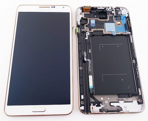 Samsung N9005 Galaxy Note 3 predný kryt + LCD displej + dotyk zlato/biela