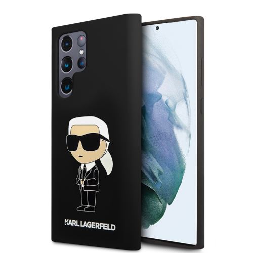 Karl Lagerfeld Liquid Silicone Ikonik NFT Zadní Kryt pre Samsung Galaxy S24 Ultra Black