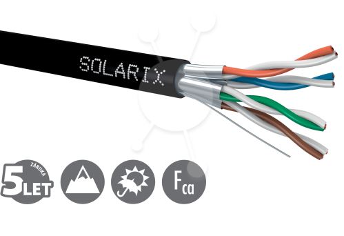 Inštalačný kábel Solarix CAT6A STP PE Fca 500m/cievka vonkajší SXKD-6A-STP-PE