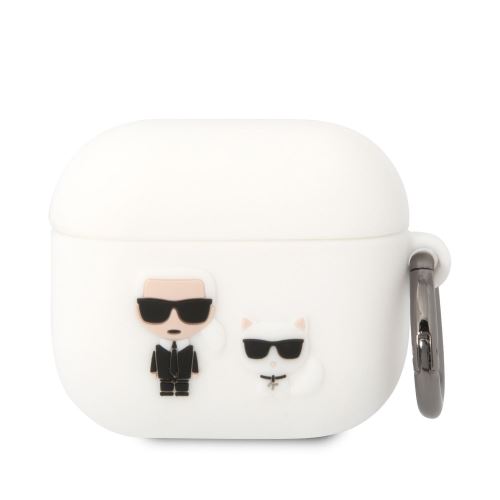 Karl Lagerfeld and Choupette Silikonové puzdro pre Airpods 3 White