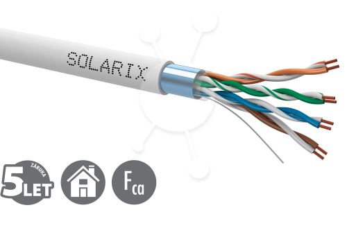 Kabel licna Solarix CAT5E FTP PVC šedý 305m/box