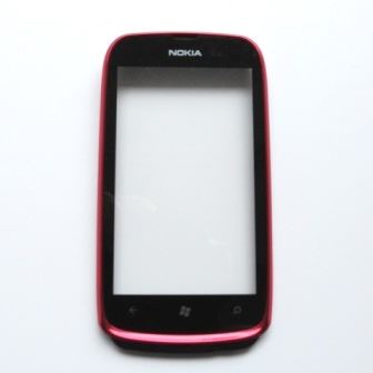Nokia Lumia 610 Magenta Predný kryt vrátane Dotyku
