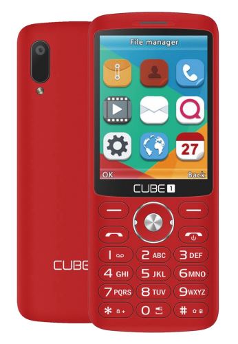 CUBE1 F700 elegantní tlačítkový telefon - Red