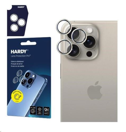 3mk ochrana kamery HARDY Lens Protection Pro pre iPhone 15 Pro Natural