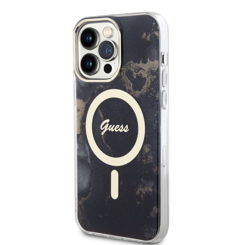 Guess Marble IML MagSafe Kompatibilní Zadní Kryt pre iPhone 13 Pro Max Black