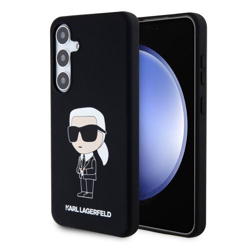Karl Lagerfeld Liquid Silicone Ikonik NFT Zadní Kryt pre Samsung Galaxy S24 Black