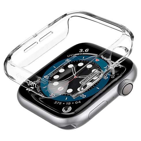 Spigen kryt Thin Fit pre Apple Watch 4/5/6/SE/SE 2 44mm - Crystal Clear