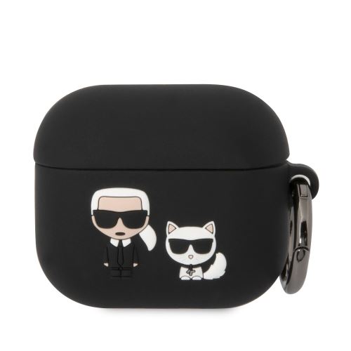 Karl Lagerfeld and Choupette Silikonové puzdro pre Airpods 3 Black
