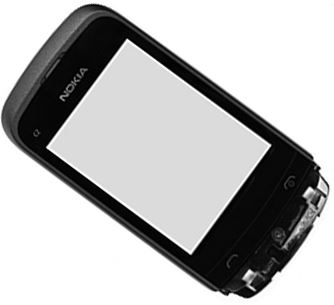 Nokia C2-02,C2-03,C2-06 Black predný kryt vrátane dotyku (02500Z0)
