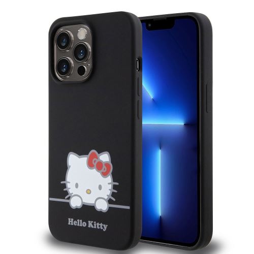 Hello Kitty Liquid Silicone Daydreaming Logo Zadní Kryt pre iPhone 13 Pro Black