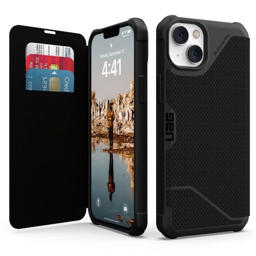 UAG puzdro Metropolis Folio pre iPhone 14 Plus - Kevlar Black