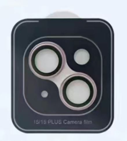 iPhone 15,15 Plus kamera tvrdené sklo růžové