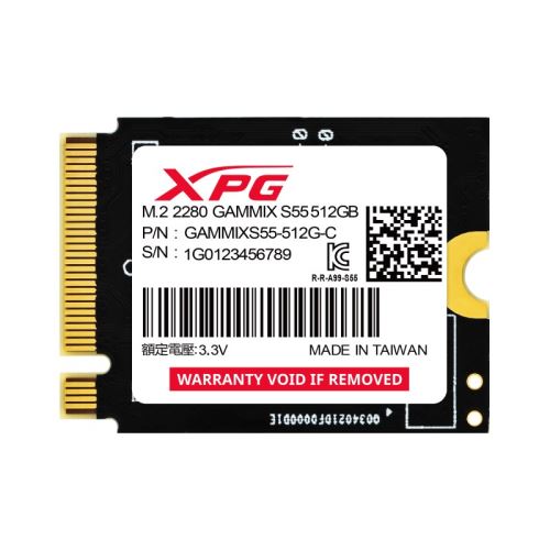 ADATA XPG GAMMIX S55/512GB/SSD/M.2 NVMe/Čierna