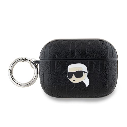 Karl Lagerfeld PU Embossed Karl Head puzdro pre AirPods 3 Black