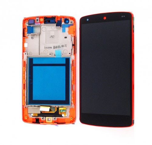 LG D820, D821 Google Nexus 5 predný kryt + LCD displej + dotyk Red
