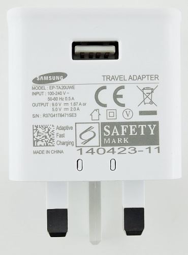 EP-TA20EWE Samsung USB cestovná rýchlonabíjačka White 2A (Bulk) - anglická zástrčka!!!