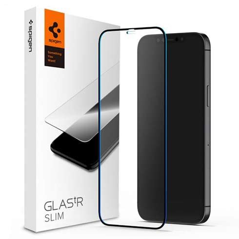 Spigen ochranné sklo GLAS.tR FC HD pre iPhone 12 Pro Max - Black Frame
