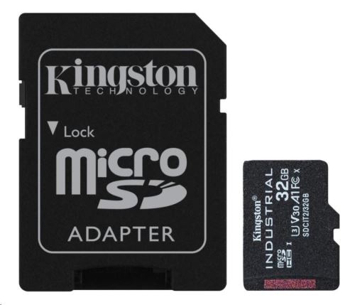 Kingston Industrial/micro SDHC/32GB/100MBps/UHS-I U3/Class 10/+ Adaptér