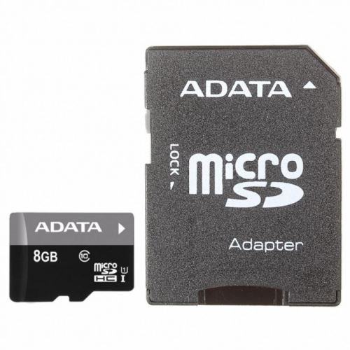 ADATA 8GB MicroSDHC Card s adaptérom Class 10