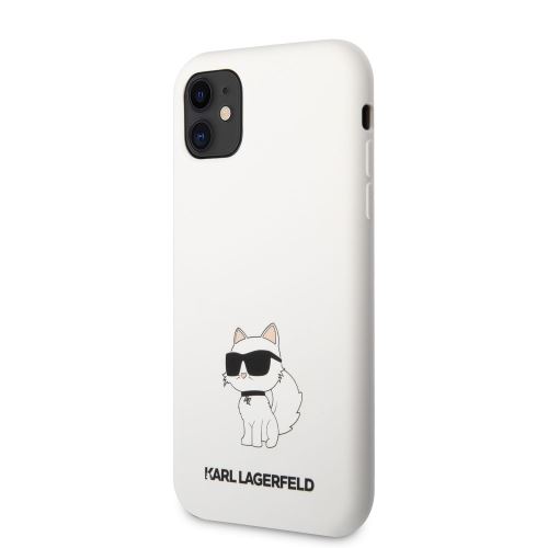 Karl Lagerfeld Liquid Silicone Choupette NFT Zadní Kryt pre iPhone 11 White