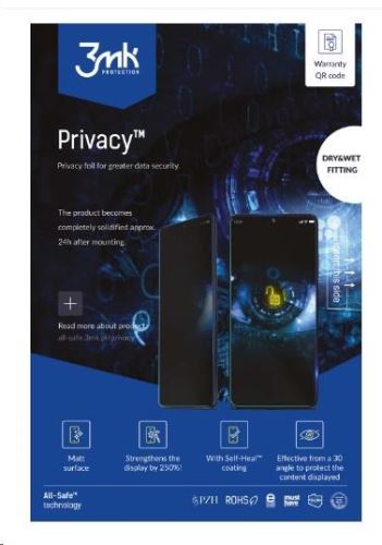 3mk All-Safe - AIO fólie Privacy Phone Dry & Wet Fitting, 5 ks