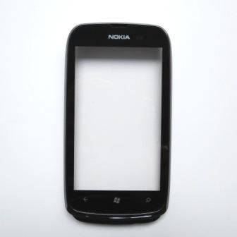Nokia Lumia 610 Black Predný kryt vrátane Dotyku