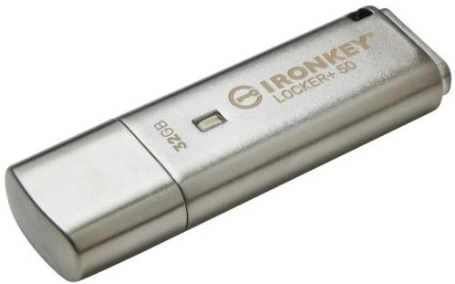 Kingston IronKey Locker+ 50/32GB/145MBps/USB 3.1/USB-A/Strieborná