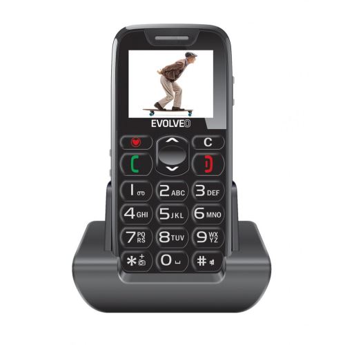 EVOLVEO EasyPhone, mobilný telefón pre dôchodcov s nabíjacím stojančekom