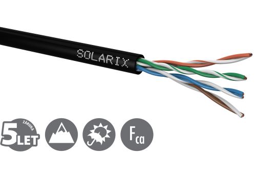 Venkovní inst. kabel Solarix CAT5e UTP PE 100m/box