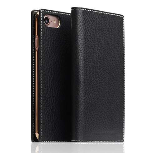 SLG Design puzdro D6 Italian Minerva Leather pre iPhone 7/8/SE 2020 - Black