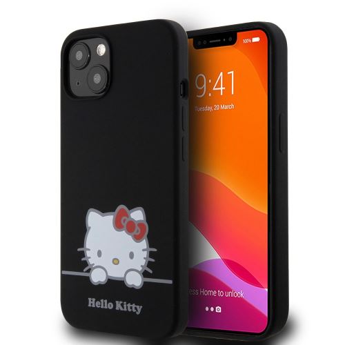 Hello Kitty Liquid Silicone Daydreaming Logo Zadní Kryt pre iPhone 13 Black