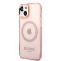 Guess Translucent MagSafe Kompatibilní Zadní Kryt pre iPhone 14 Plus Pink