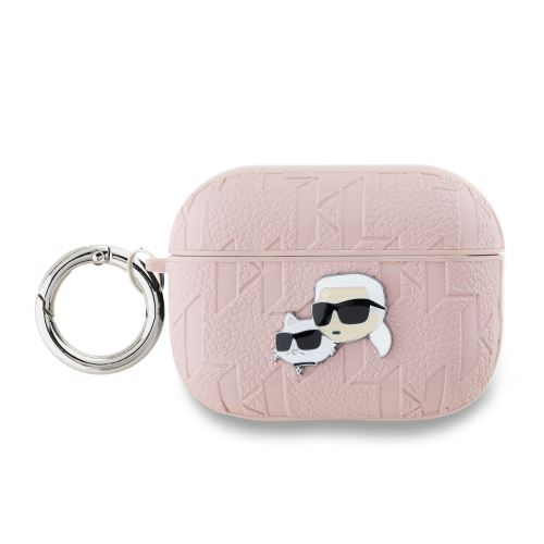 Karl Lagerfeld PU Embossed Karl and Choupette Heads puzdro pre AirPods 3 Pink