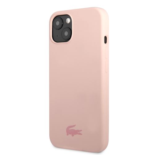 Lacoste Liquid Silicone Glossy Printing Logo Kryt pre iPhone 13 Pink