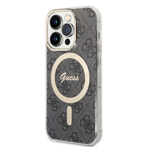 Guess 4G IML MagSafe Kompatibilní Zadní Kryt pre iPhone 14 Pro Black