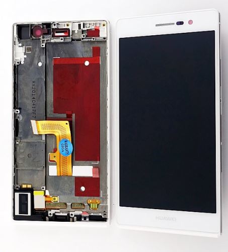 Huawei Ascend P7 predný kryt + LCD displej + dotyk biela