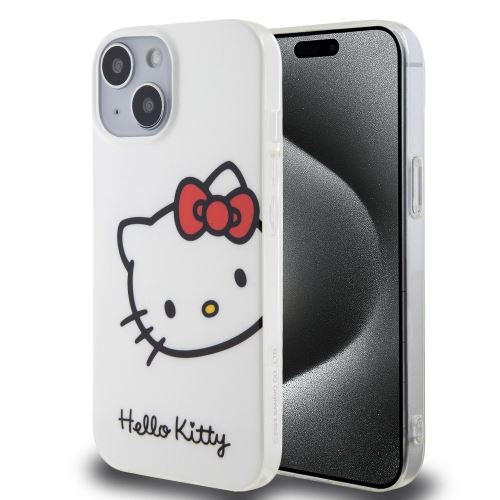 Hello Kitty IML Head Logo Zadní Kryt pre iPhone 15 White