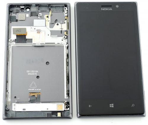 Nokia Lumia 925 predný kryt + LCD + dotyk šedý