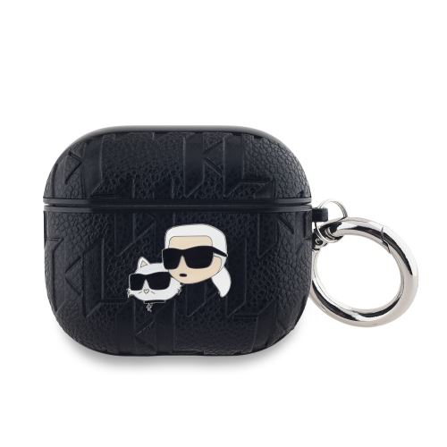 Karl Lagerfeld PU Embossed Karl and Choupette Heads puzdro pre AirPods Pro 2 Black